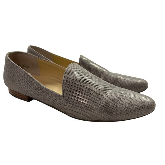 Paul Green Shoes Size 6.5 US 9 Naomi Perforated Metallic Smoking Loafers - Picture 1 of 12